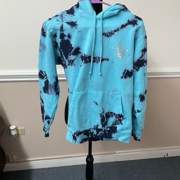 Jeffree Star Fashion Blue and Black Tie Dye Hoodie- Small - Picture 1 of 4